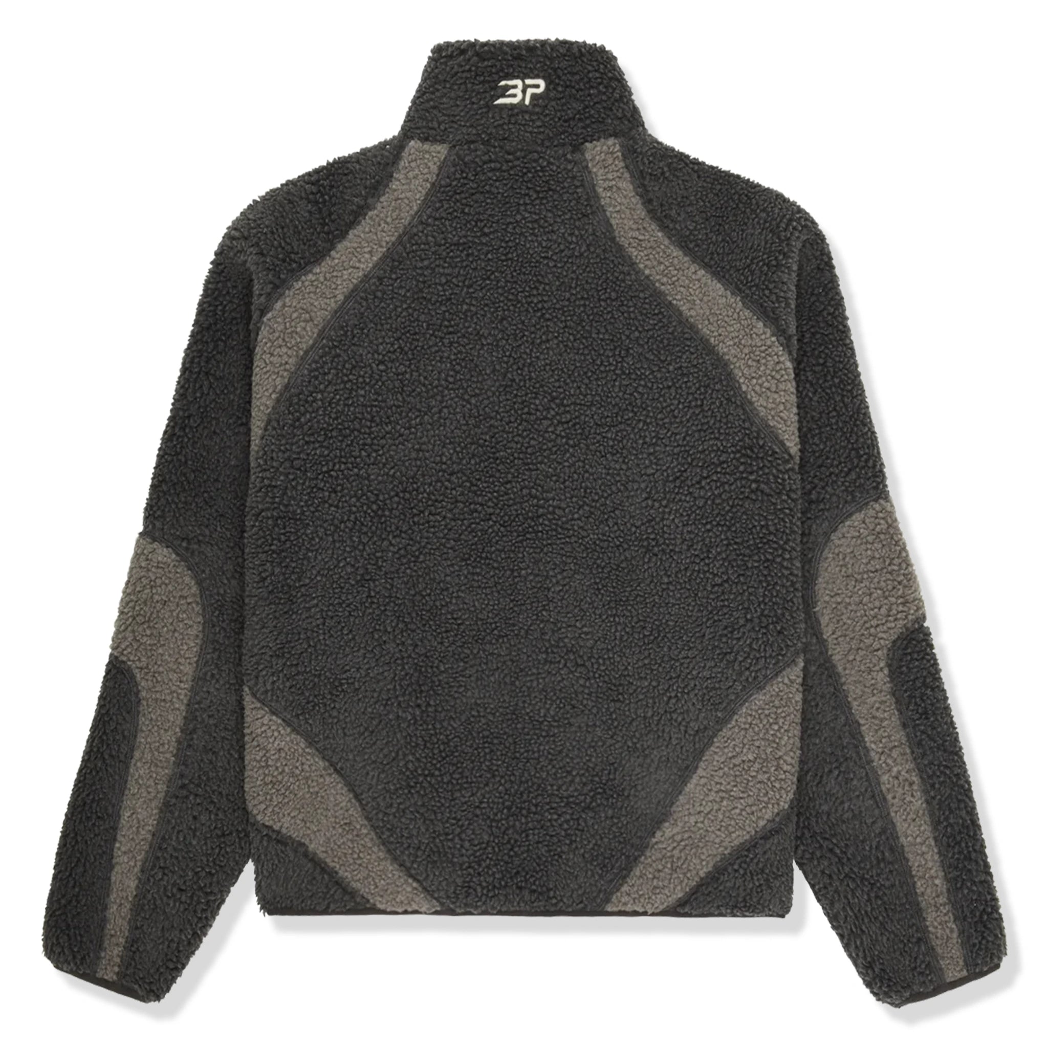 Back view of Broken Planet Soot Black Polar Fleece